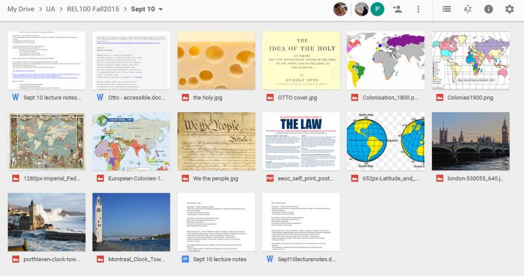 Documents and images in Dr. Loewen's Google Drive