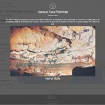 Pop-up image of the Lascaux cave paintings of bulls and other animals
