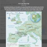 Pop-up map of art in the Stone Age, depicting all of Europe