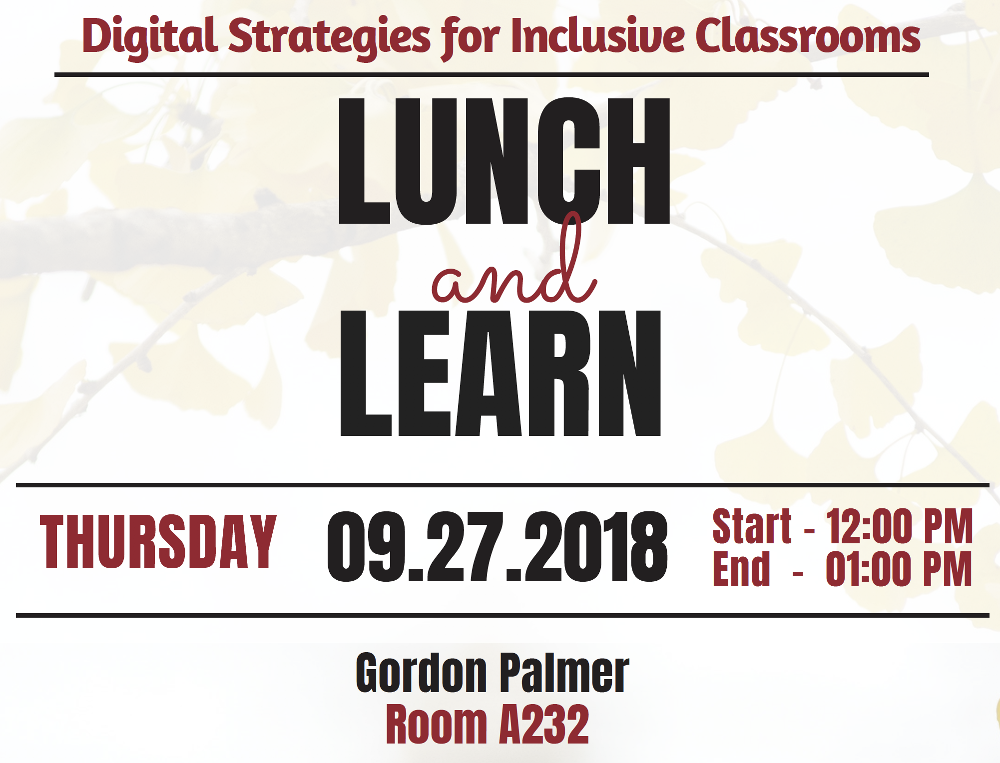 Lunch and Learn flyer