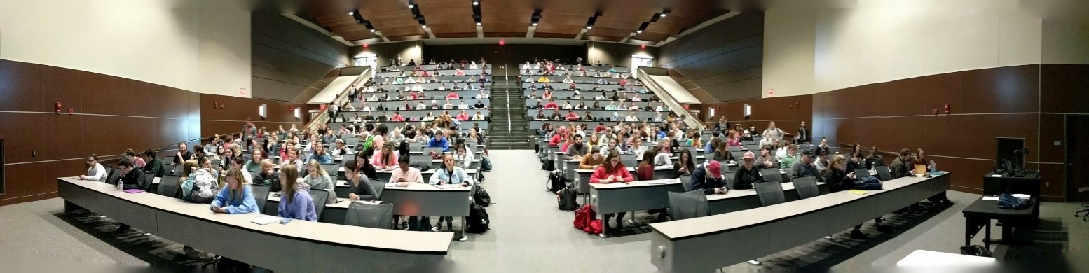 One of UA's large lecture classrooms.