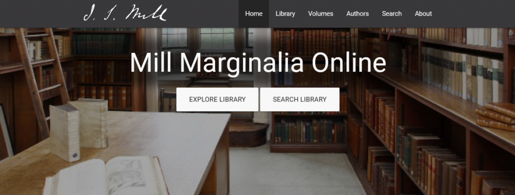 main web page view of mill marginalia online